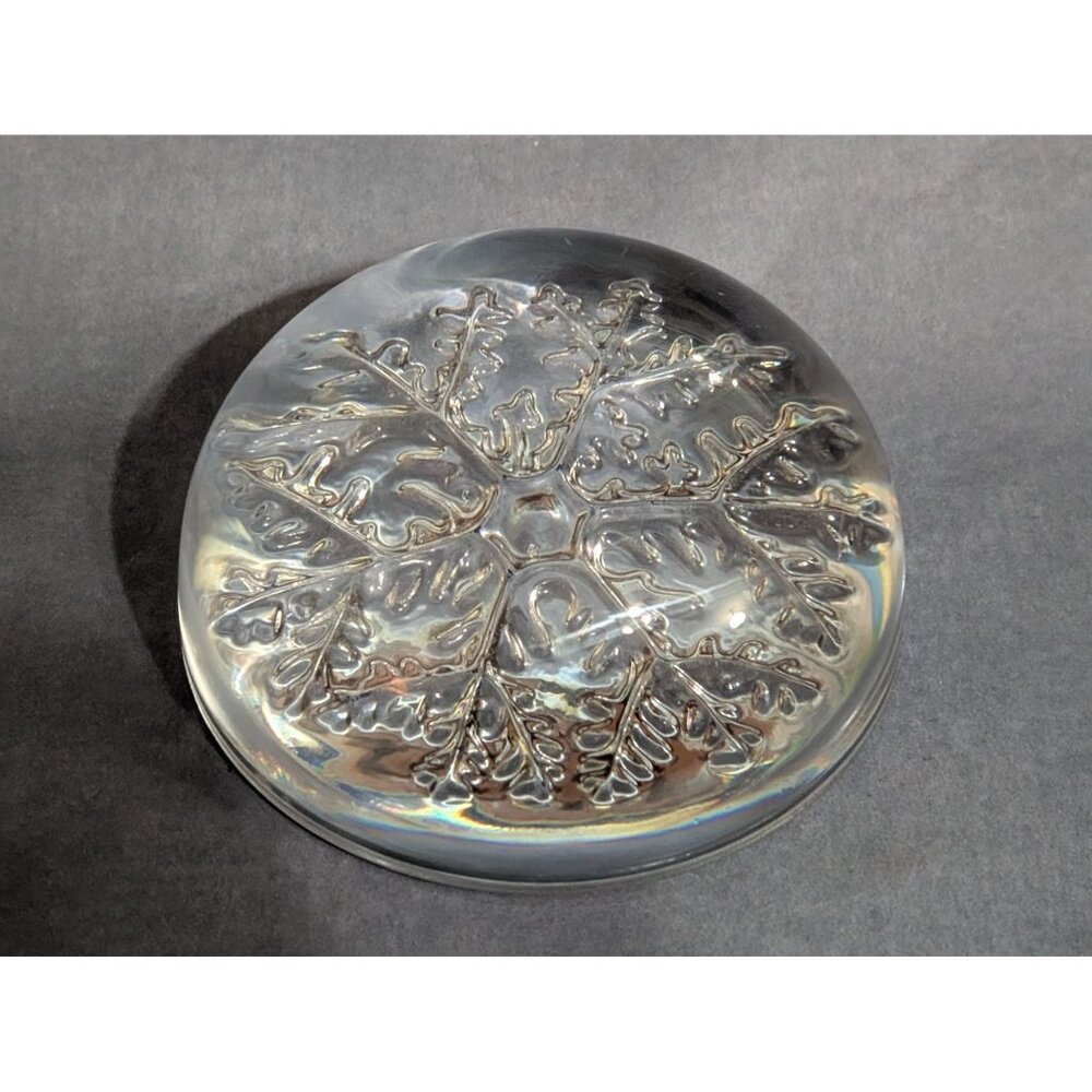 Christmas Avon Snowflake Paperweight 24%Lead Crystal France Glass Holiday Winter